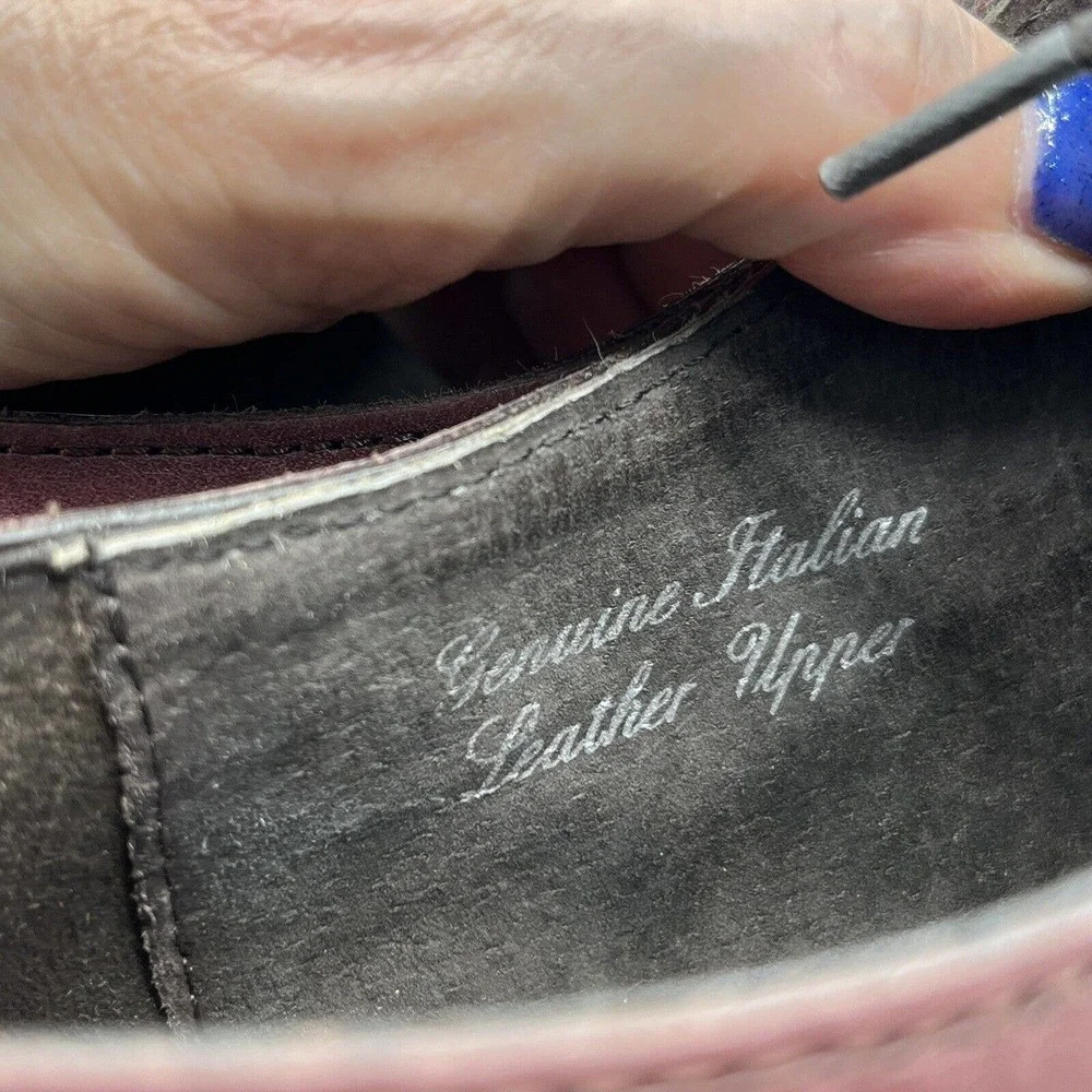 Joseph Abboud Wingtip‎ Oxfords Burgundy Brown Leather Full Brogue Classic
